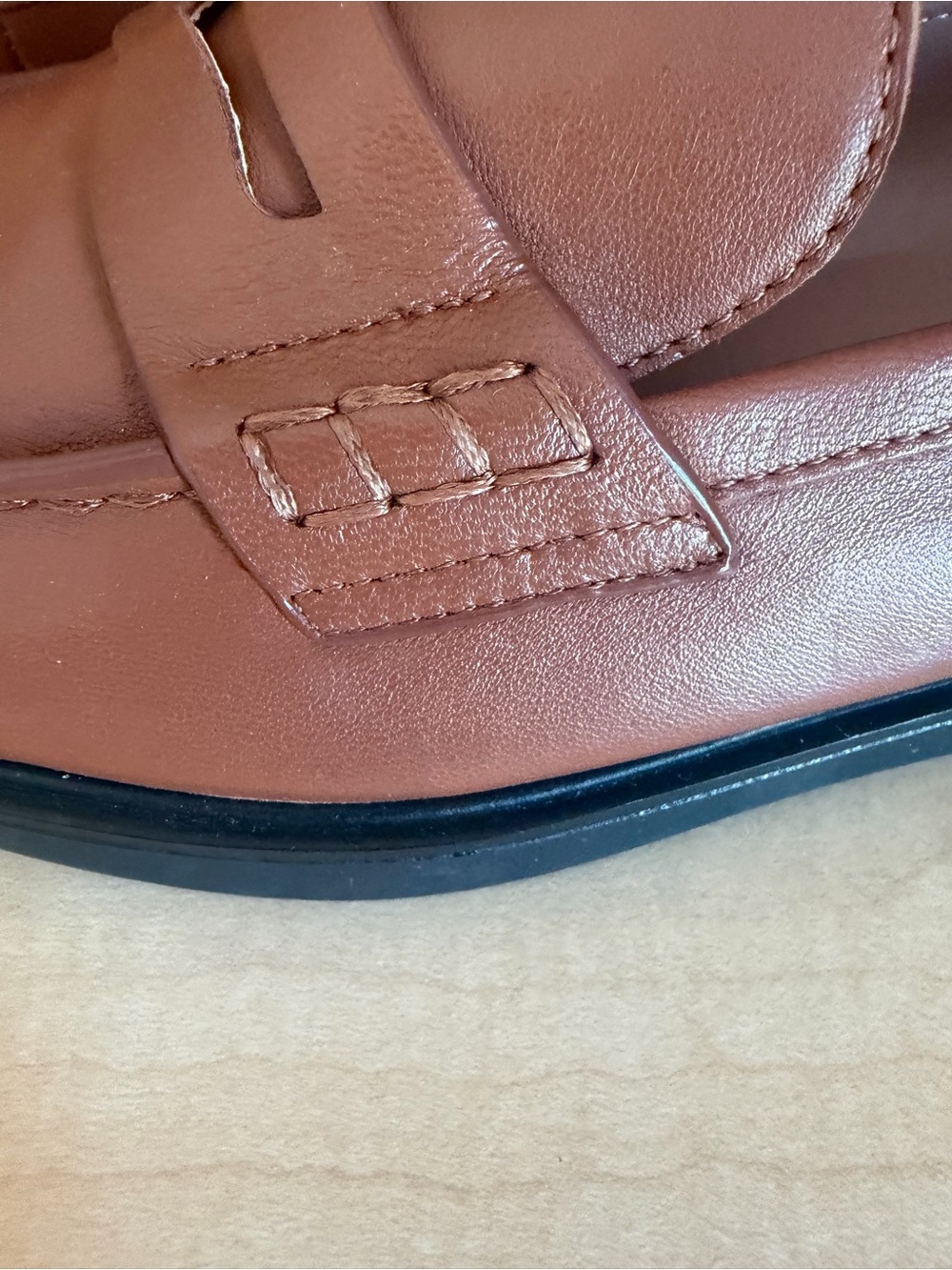 Nordstrom NWOB Classic Penny Loafers in Warm Brown Size 9.5 - Picture 6 of 9